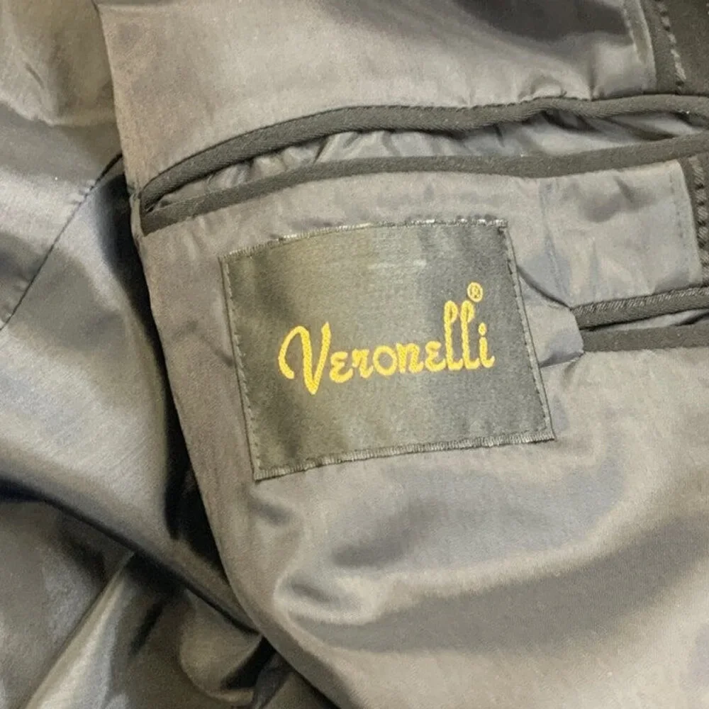 Veronelli Mens 48L 43W Pin Stripe 6-Button Single Breasted Suit Jacket Coat Only